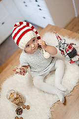 Detské čiapky - Vianočná škriatkovská čiapka - 10208572_