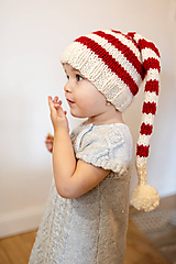 Detské čiapky - Vianočná škriatkovská čiapka - 10208575_