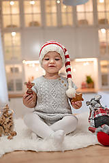 Detské čiapky - Vianočná škriatkovská čiapka - 10208576_