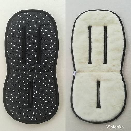 Detský textil - Univerzálna podložka RUNINKO 3 v 1 do kočíka/ do vaničky/ do autosedačky 100% MERINO TOP BLACK AND WHITE  - 10211991_