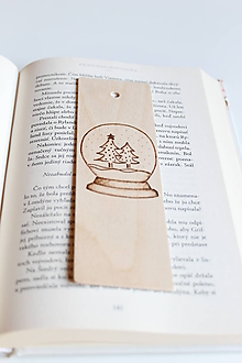 Papiernictvo - Drevená záložka do knihy "Sneží" - 10211371_