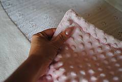 Detský textil - Ružová minky deka - 10209175_