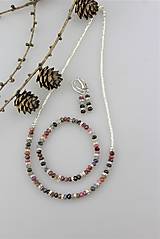 Sady šperkov - rubín + zafír náhrdelník náramok náušnice - súprava v striebre Ag925 - 10214669_