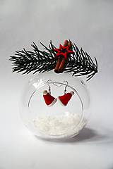 Náušnice - Vianočné náušnice - Mikulášska čiapka | visiace | veľké - 10215935_