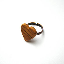 Prstene - Olivovníkové srdiečko na prštek - 10213608_