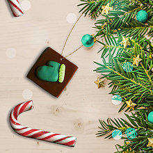 Dekorácie - FIMO vianočné ozdoby čokoládky (rukavica) - 10213186_