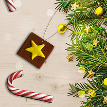Dekorácie - FIMO vianočné ozdoby čokoládky (hviezdička) - 10213189_