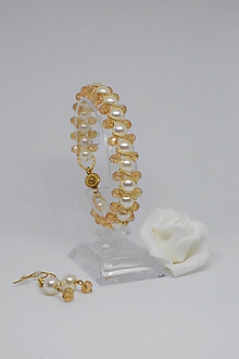 Náramky - Set perlového náramku a náušníc - 10219259_