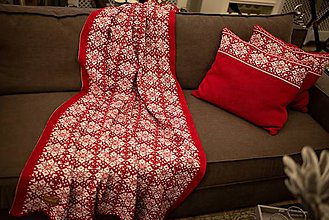 Úžitkový textil - Obývačkový set Deka a Obliečky, OEKO-TEX® (Červená) - 10217191_