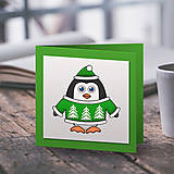 Papiernictvo - Tučniaci v svetríku - vianočné pohľadnice - 10219241_