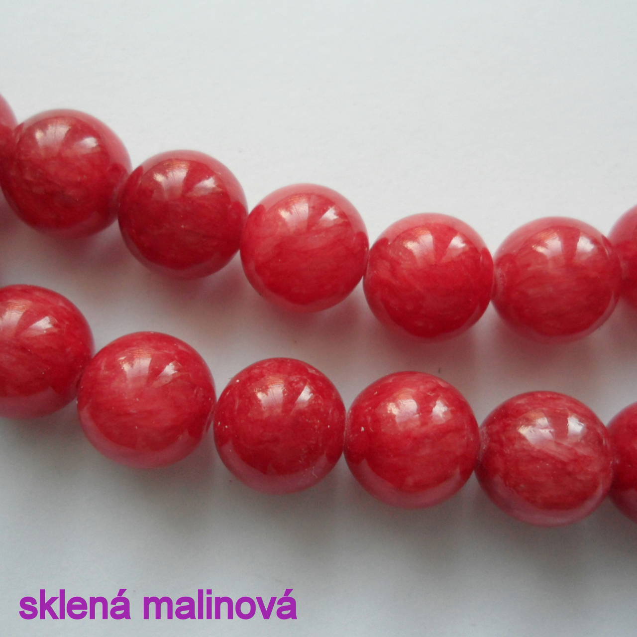 MARBLE kameň 10mm-sklený-1ks (tm.malinová)