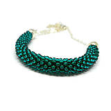 Náhrdelníky - SNAKE smaragdovozelený elegantný náhrdelník - 10220129_