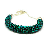 Náhrdelníky - SNAKE smaragdovozelený elegantný náhrdelník - 10220130_
