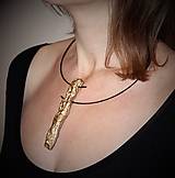 Náhrdelníky - náhrdelník "s kusom zlata" - 10226478_