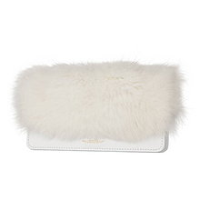 Peňaženky - Dámska kožušinová peňaženka MARIMA z pravej kože (Biela) - 10224359_