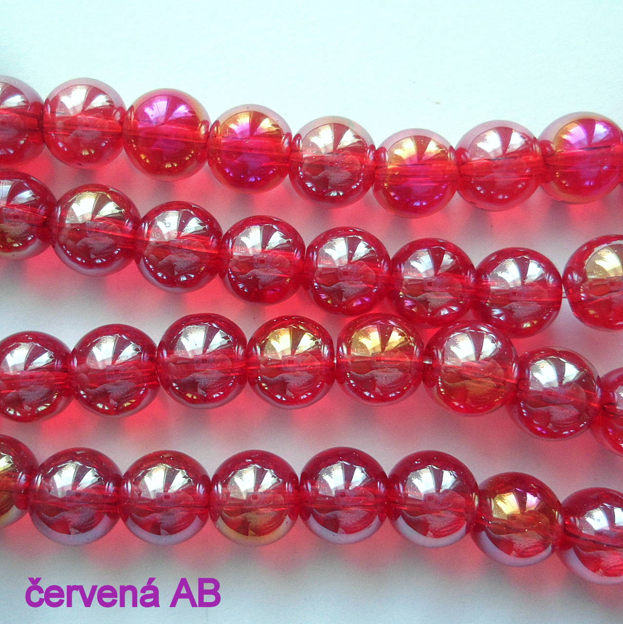 CrystaLine Beads™-8mm-1ks (červená AB)