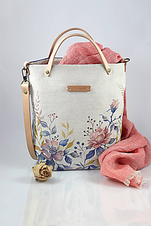 Kabelky - Ručne maľovaná "crossbody" kabelka s kvetinovým motívom "Rosie" - 10228970_