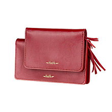 Peňaženky - Dámska kožená peňaženka malá MARIMA  (Červená) - 10230100_