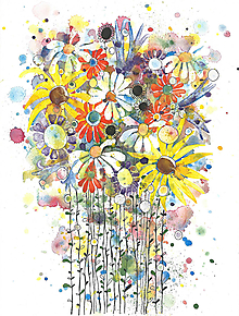 Obrazy - kvetiny farebné - 10235004_