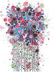 Obrazy - kvetiny vo fialovom - 10235010_