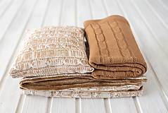 Detský textil - Súpravička pre bábätko - Zimná Deka, Letná Deka, Vankúšik OEKO-TEX® - Hnedý Melír - 10233454_