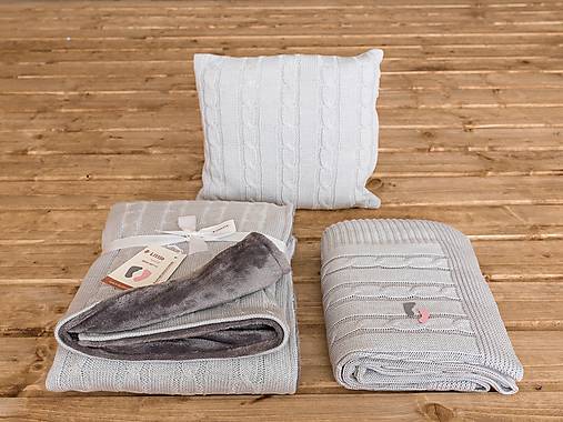  - Súpravička pre bábätko - Zimná Deka, Letná Deka, Vankúšik OEKO-TEX® - Šedá - 10233650_