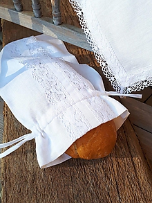 Úžitkový textil - Ľanové vrecko na chlieb Linen Ecstasy White - 10234219_