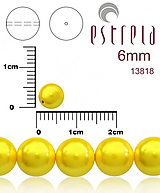 Korálky - Voskované perly zn.Estrela (13818 - pastelová žltá) 6mm, bal.21ks - 10236482_