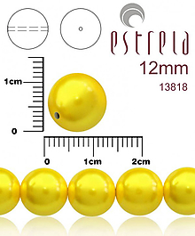 Korálky - Voskované perly zn.Estrela (13818 - pastelová žltá) 12mm, bal.8ks - 10236513_