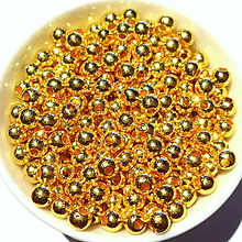Korálky - GL METALIC plast 4mm-10g (zlatá) - 10244117_