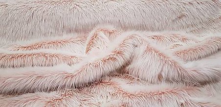 Textil - Kožušina umelá - púdrová ružová II - cena za 10 cm - 10246149_