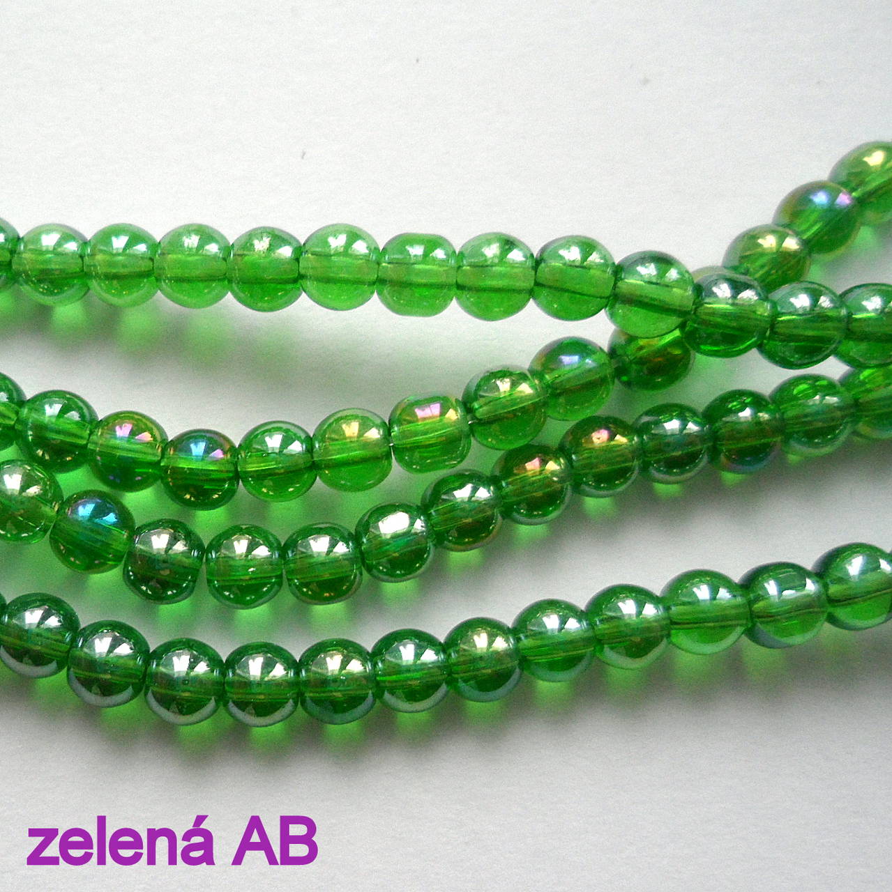 CrystaLine Beads™-4mm-1ks (zelená AB)