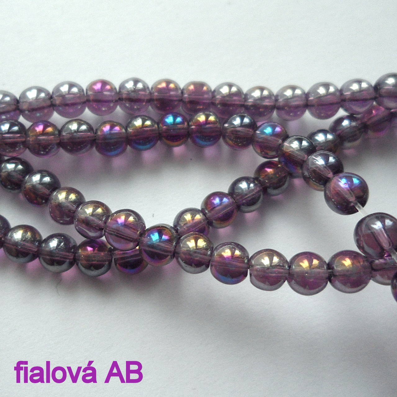 CrystaLine Beads™-4mm-1ks (fialová AB)