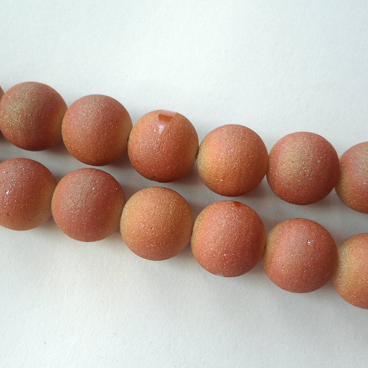 Sandy Beads™-1ks (12mm-oranžovoružová)