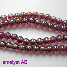 Korálky - CrystaLine Beads™-6mm-1ks (ametyst AB) - 10246820_