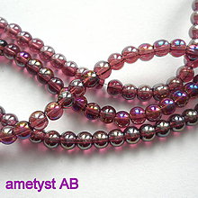 Korálky - CrystaLine Beads™-4mm-1ks (ametyst AB) - 10246840_