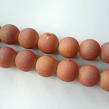 Korálky - Sandy Beads™-1ks (12mm-oranžovoružová) - 10246895_
