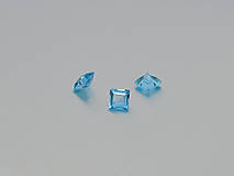 Minerály - Topás swiss modrý prírodný štvorec 3 mm - 10245958_