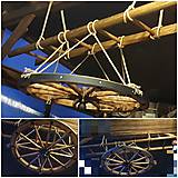 Dekorácie - Chalupárska dekorácia rebrík a koleso 90cm - 10246940_