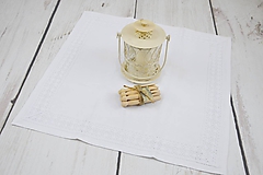 Úžitkový textil - Ľanový obrúsok biely 60*60cm - 10250795_