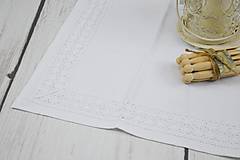 Úžitkový textil - Ľanový obrúsok biely 60*60cm - 10250796_