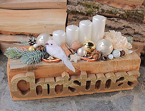 Dekorácie - adventný veniec _teakové drevo vianočné - 10250727_