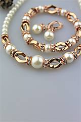 Sady šperkov - Luxusná súprava perly swarovski a hematit "červené zlato" - 10251233_