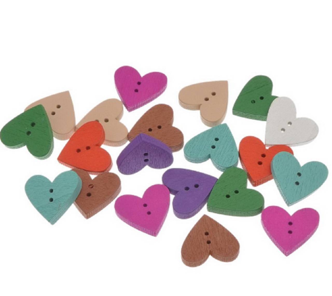 G104 Gombík drevený srdiečko 1,8 x 1,9 cm