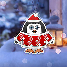Dekorácie - Vianočná ozdoba tučniačik a hrejivý svetrík (abstraktný) - 10254048_