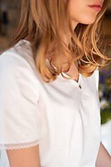 Nočná bielizeň - Dámske krátke pyžamko s krajkou z organickej bavlny - 10255034_