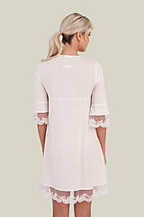 Nočná bielizeň - Dámska nočná košeľa s krajkou z organickej bavlny - 10259499_