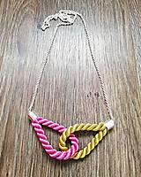 Náhrdelníky - Šnúrový náhrdelník  (Ružová) - 10263025_