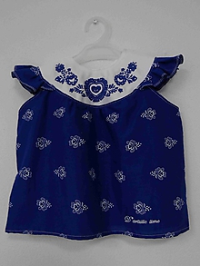 Šaty - 003 - Dievčenské modrotlačové šaty 68 - 10263970_