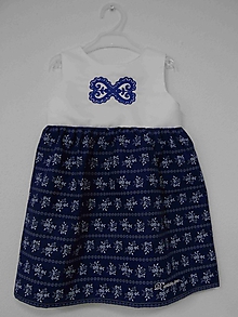 Šaty - 004 – Dievčenské modrotlačové šaty 92 - 10263981_